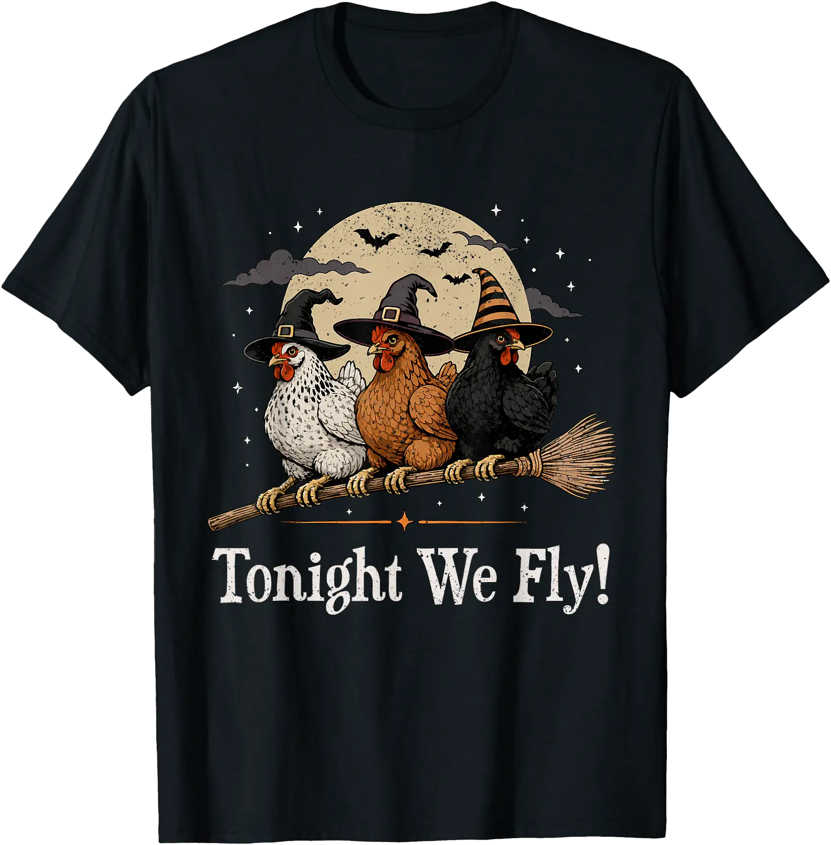 Tonight We Fly Funny Chicken Spooky Season Farm Halloween T-Shirt ...