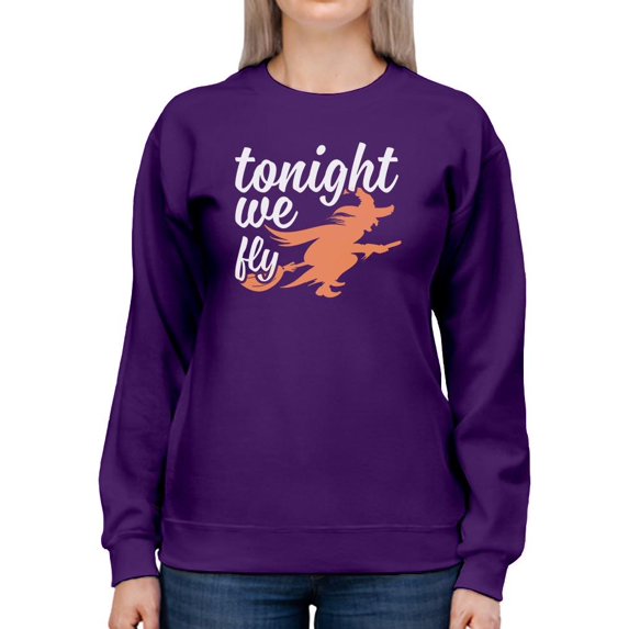 Tonight We Fly, Halloween Sweatshirt Women -Image by Shutterstock, Female 3X-Large