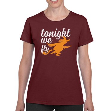 Tonight We Fly, Halloween T-Shirt Women -Image by Shutterstock, Female Small
