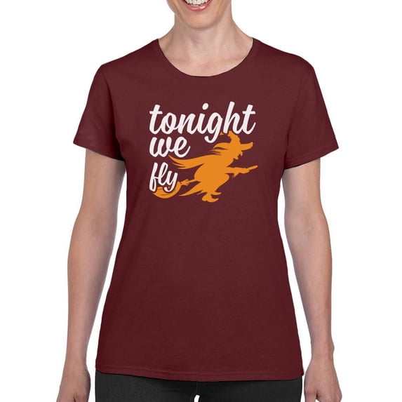 Tonight We Fly, Halloween T-Shirt Women -Image by Shutterstock, Female x-Large