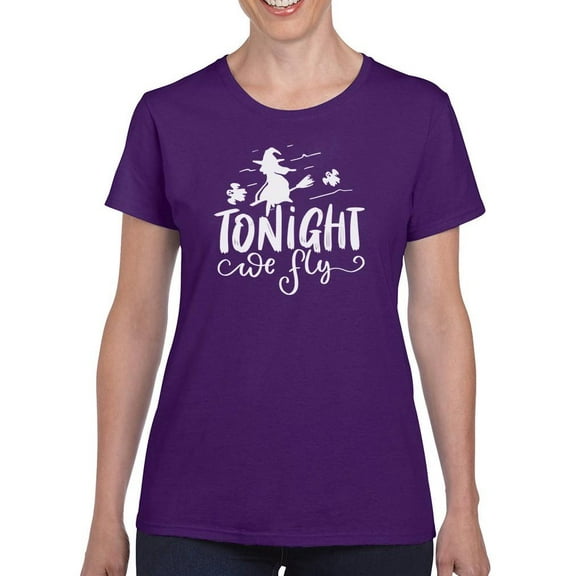 Tonight We Fly Happy Halloween T-Shirt Women -Image by Shutterstock, Female 4X-Large