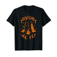thumbnail image 1 of Tonight We Fly Witch Brooms Fall Graphic Vintage Halloween Short Sleeve T-Shirt Black Tee, 1 of 5