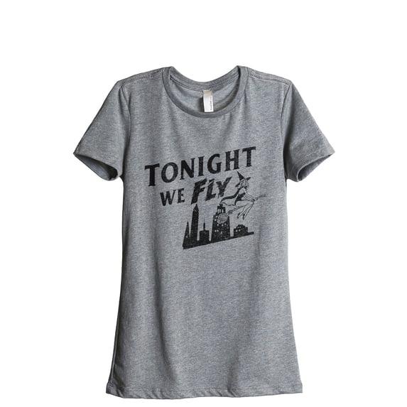 Tonight We Fly Women's Fashion Relaxed T-Shirt Tee Heather Gray X-Large
