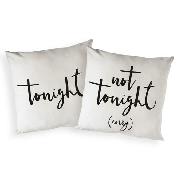 Tonight and Not Tonight Pillow Covers, 2-Pack
