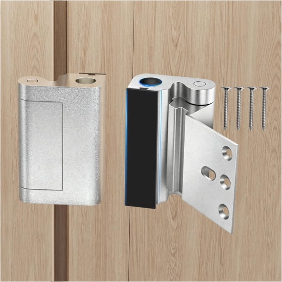 Tonitrui Home Security Door Reinforcement Lock for Front/Inward Swing Doors - Upgraded Reinforced 1200lbs Capacity, Night Kids Safety Metal Flip Deadbolt Latch (2Pack Black)
