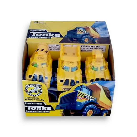 Tonka Classic Toy Trucks, Cement Mixer/ Dump Truck/ Tow Truck, (12x6g), 72g/2.5 oz. total, Package