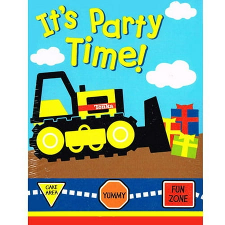 Tonka Construction Invitation and Thank You Greeting Cards, 8 Count