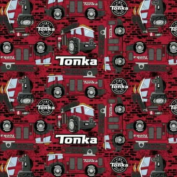 Tonka- Fire Trucks Red Cotton Fabric