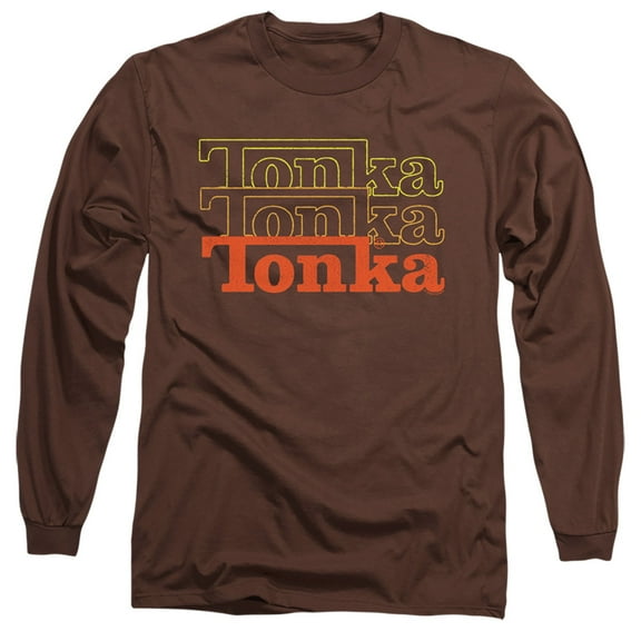 Tonka Fuzzed Repeat Long Sleeve Adult 18/1 T-Shirt Coffee