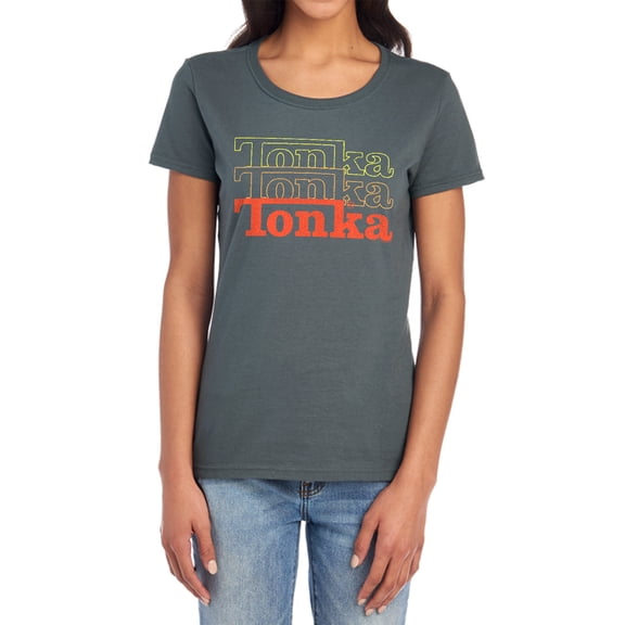 Tonka Fuzzed Repeat Women's T Shirt, Charcoal, Large