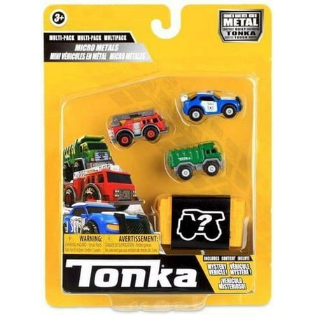 Tonka - Micro Metals Multipack - Police Cruiser, Fire Truck, Garbage Truck , Dump Truck (Blind)