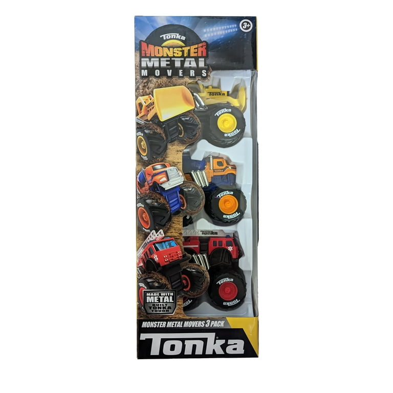 Tonka Monster Metal Movers 3pk Front Loader, Fire Truck Cement