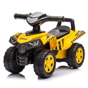 Tonka Quad Push Car - Yellow - Foot-To-Floor Ride-On Toy, 4 Wheeled ATV Vehicle, Reastic Engine Sound, Walker Handle, Licensed, Toddlers & Kids 12mo+