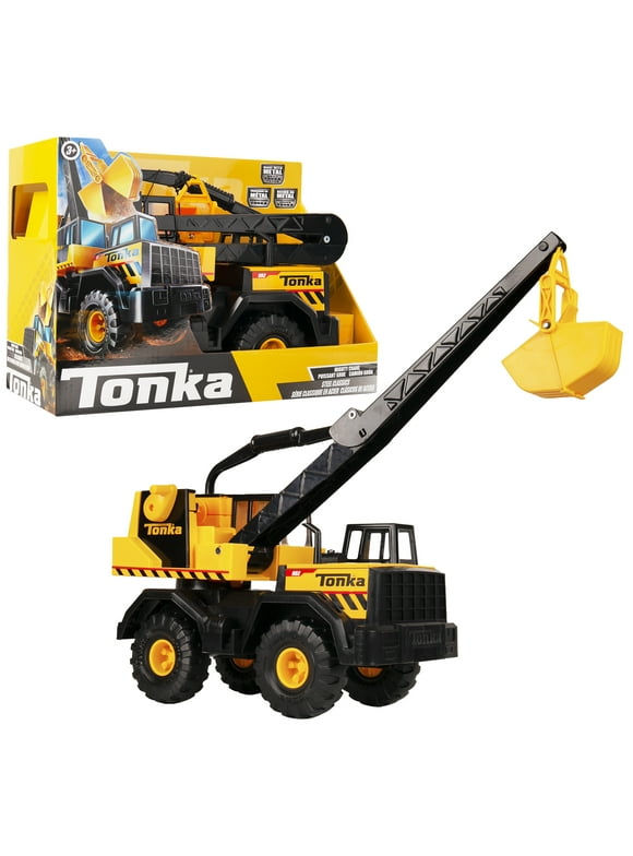 Tonka Steel Classics Mighty Crane, 23" High, Kids Construction Toy for Boys and Girls, Interactive Toy Vehicle for Creative & Realistic Play, Great Gift, Ages 3+