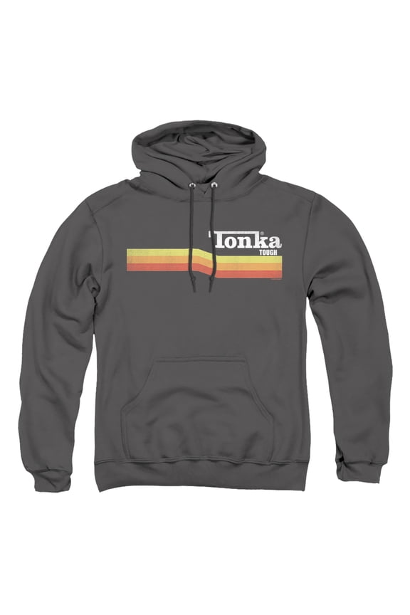 Stripe Adult Pull-Over Hoodie, Charcoal, X Large