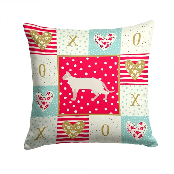 Tonkinese 2 Cat Love Fabric Decorative Pillow Red