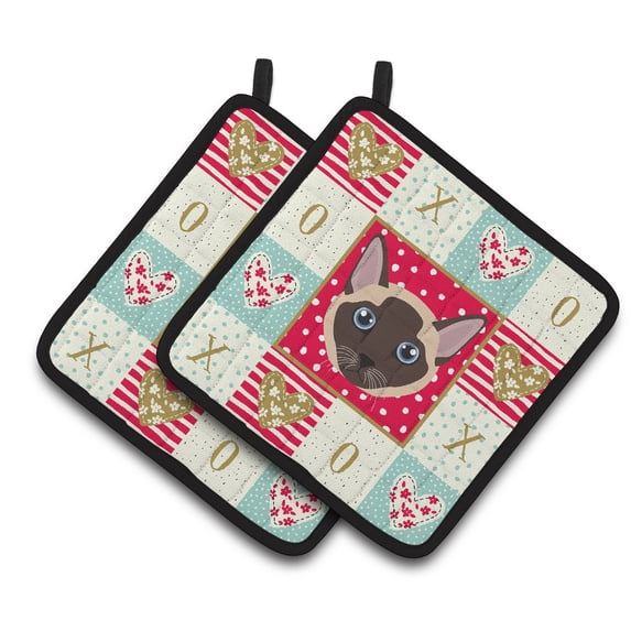 Tonkinese Cat Love Pair of Pot Holders