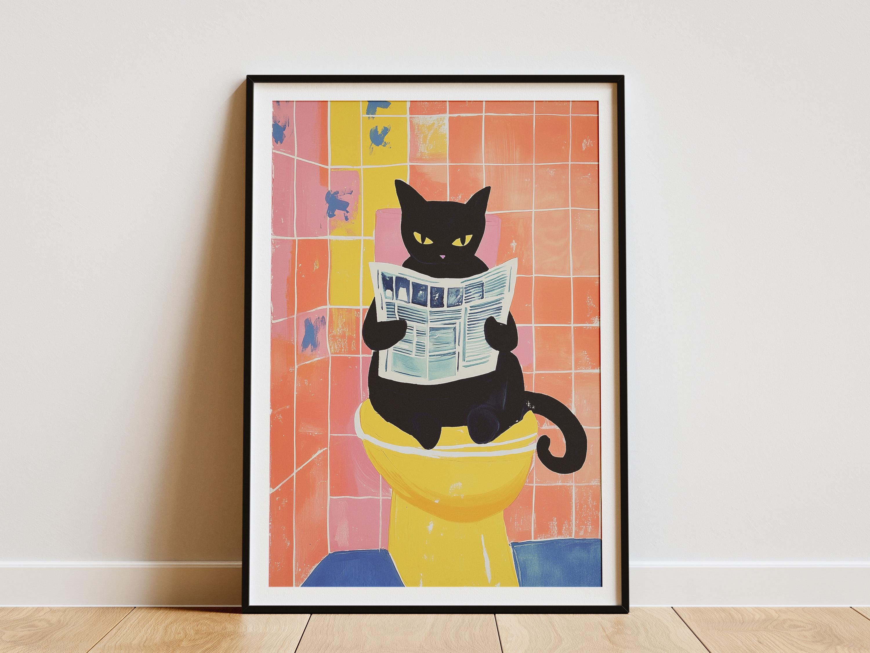 Tonkinese Cat Newspaper Toilet Poster Bathroom Wall Art Funny Cat Print ...