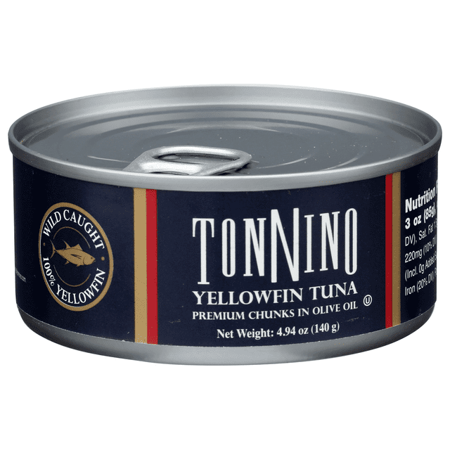 (6 pack) Tonnino Premium Yellowfin Tuna Chunks in Olive Oil, 4.94 oz