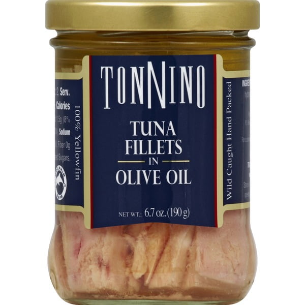 Tonnino Premium Yellowfin Tuna Fillet in Olive Oil, Wild Caught, 6.7 oz