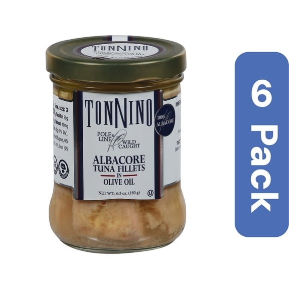 Tonnino Tuna Fillets in Olive Oil 6.3 oz (Pack of 6)