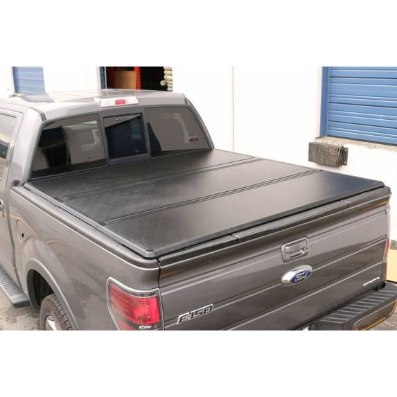 Tonnomax 2009-2017 Fits Dodge RAM 1500 2500 3500 4000 4500 5500 Crew Cab 5.8' Bed Without built in box Hard Trifold Tonneau Cover Carbon Fiber Clamp Lock Black TC13HSE358