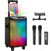 Tonor Portable Bluetooth Wireless Karaoke Machine with 2 Wireless Microphones, Black