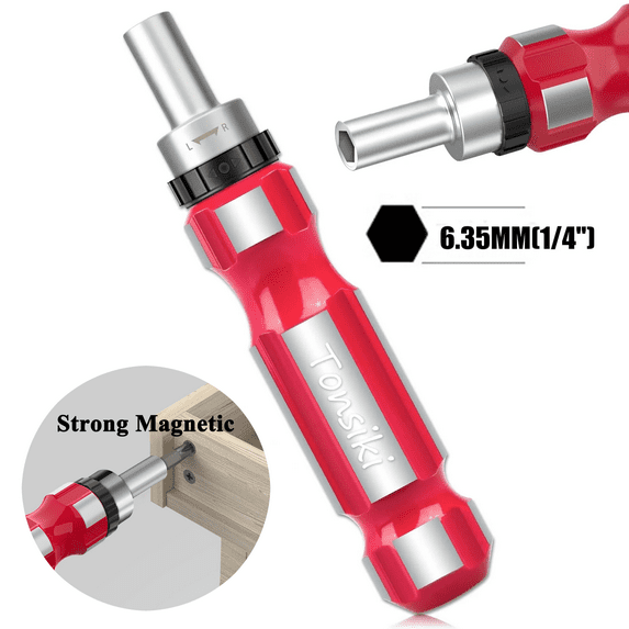 Tonsiki 1/4" Bit Driver Magnetic Screwdriver Bit Holder,Ratcheting Screwdriver Handle for Magnet Tip