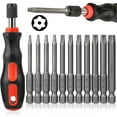 Tonsiki 12PCS Security Torx Bit Set with Screwdriver Bit