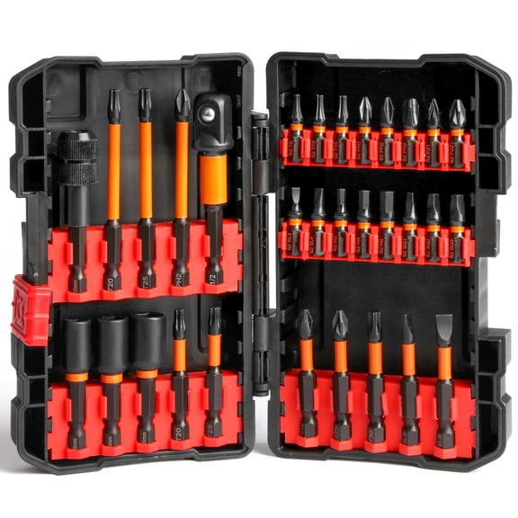 Tonsiki 31 Pcs Impact Screwdriver Bit Set,Hex/Torx/Pozidriv/Slotted/Phillips/Square Bits and Nut Driver S2 Steel Magnetic Screwdriver Bits for Power Screwdrivers Electric Drill Drivers