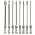 thumbnail image 1 of Tonsiki 8pcs Phillips Screwdriver Bits Set(PH1, PH2, PH3),S2 Steel Impact Phillips Bits,4" Long, 1 of 9