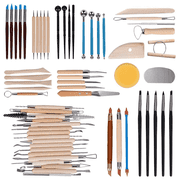 Tonsiki 61pcs Ceramic Air Dry Clay Tool Carving Set, Pottery Polymer Clay Tool Sculpting Kit For Adult & Kid DIY Art Craft