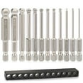 Tonsiki Ball End Hex Screwdriver Bit Set,12pcs SAE Hex Head Allen