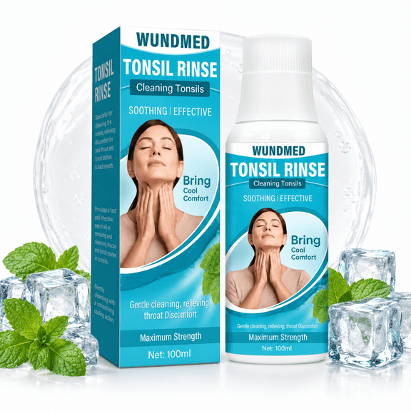 WUNDMED Tonsil Stone Mouthwash, Daily Oral Care Rinse, Fresh Breath Support, 100ml
