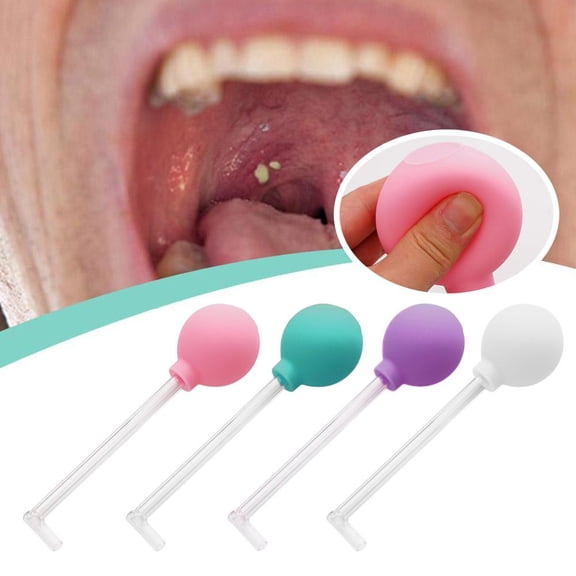 Tonsil Stone Removal Tool, PVC Glass Long Tube Tongue Cleaner, Right Angle Manual Dental Hygiene Tool for Fresh Breath Travel Home Use