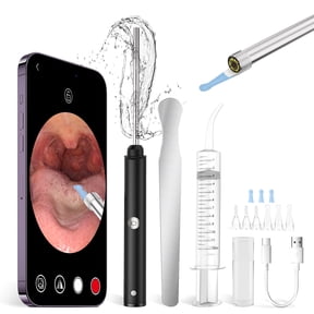 Tonsil Stone Remover with Camera, HD 25601920 LED Light, 5 Attachments Kit for Tonsil Stones, Supports Android & iOS, Easy to Use