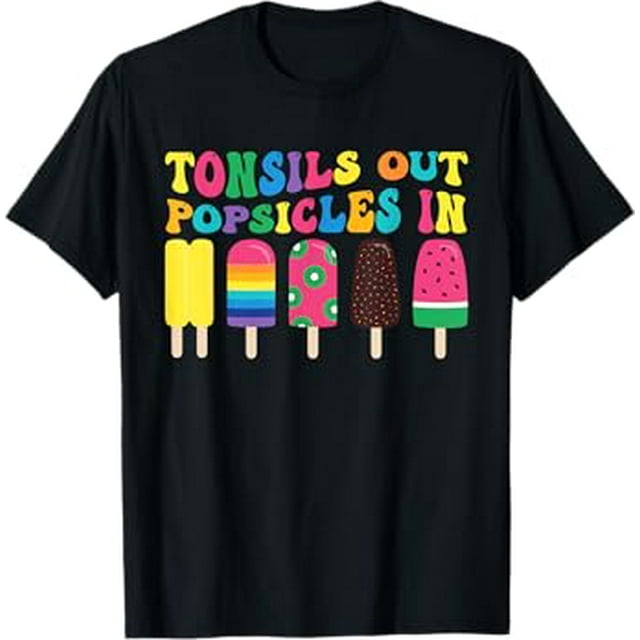 Tonsils Out Popsicles In Tonsil Surgery Recovery USA Flag TShirt