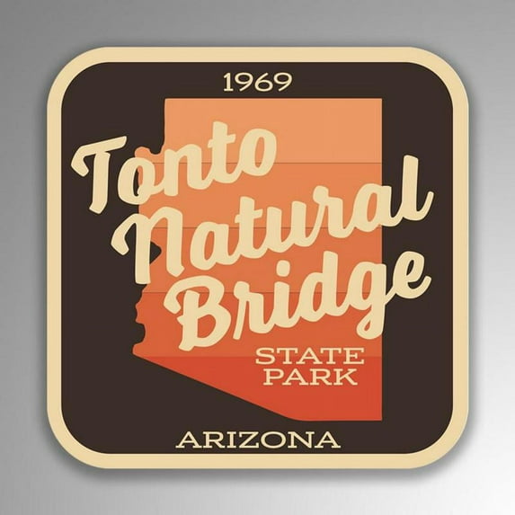 Tonto Natural Bridge State Park Decal Sticker | 4-Inches By 4-Inches | Vinyl Sticker | UV Protective Laminate | SP200