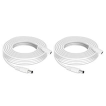 Tonton 2 Pack 10FT DC White Power Extension Cable 5.5 mm x 2.1 mm Male to Female 12V DC Adapter Cord