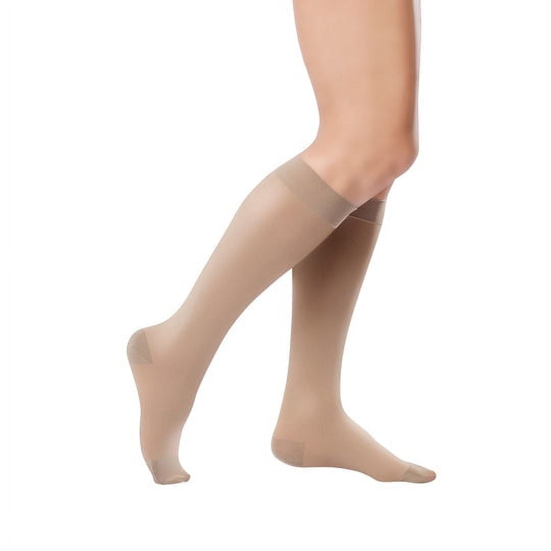 FUTURO Open Toe/Open Heel Knee Highs, Unisex, Firm Compression, Great for  Travel, Large, Beige 