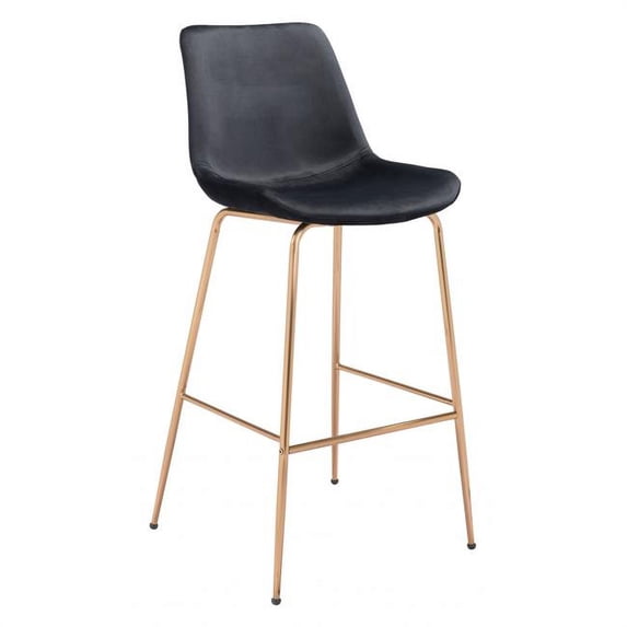 Tony Bar Chair, Black & Gold