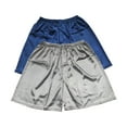 thumbnail image 1 of Tony & Candice Men's Satin Boxers Shorts Combo Pack Underwear (M, Blue + Gray 2-Pack), 1 of 4