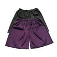 thumbnail image 1 of Tony & Candice Men's Satin Boxers Shorts Combo Pack Underwear (XL, Black + Purple 2-Pack), 1 of 4