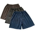thumbnail image 1 of Tony & Candice Men's Satin Boxers Shorts Combo Pack Underwear (XX-Large, Chestnut + Black + Navy Blue Polka Dot 3-Pack), 1 of 5