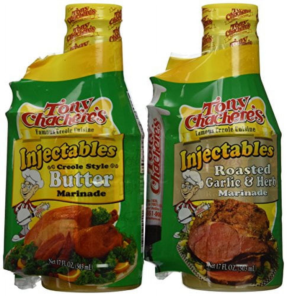 Tony Chachere Injectable Marinade Variety Pack, Butter, Butter Jalapeno and  Roasted Garlic, 3 Count