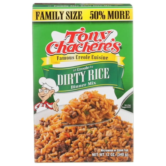 Tony Chachere’s Cajun Family Size Dirty Rice Dinner Mix, 12 oz, No MSG, Tree Nut-Free