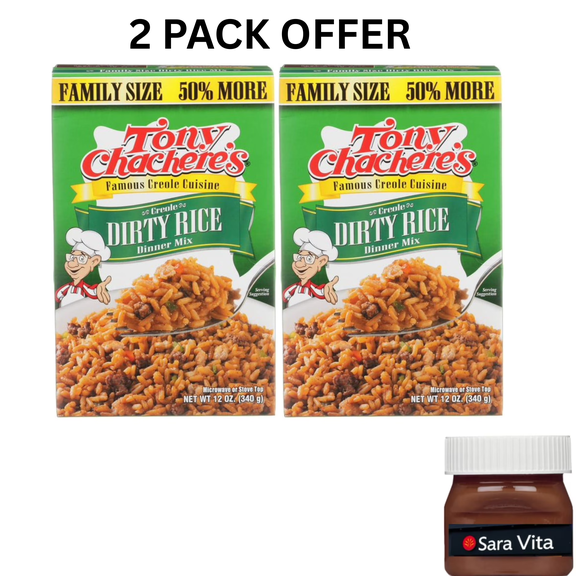 Tony Chacheres Cajun Family Size Dirty Rice Dinner Mix, 12 oz, No MSG, Tree Nut-Free