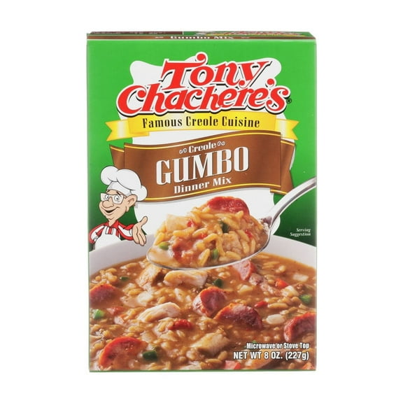 Tony Chachere's, Cajun, Gumbo, Rice Dinner, 1 Box, 8 oz, Shelf Stable, No MSG, Nut-Free