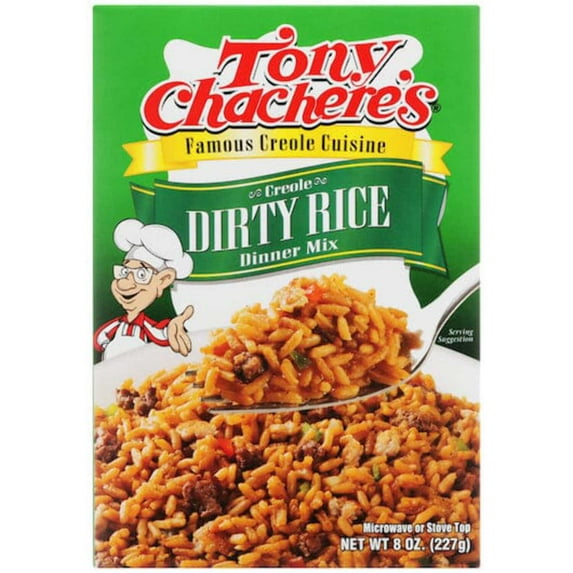 (12 pack) Tony Chachere’s, Rice, Dinner Mix, Cajun, Dirty Rice, 8 oz, Shelf-Stable