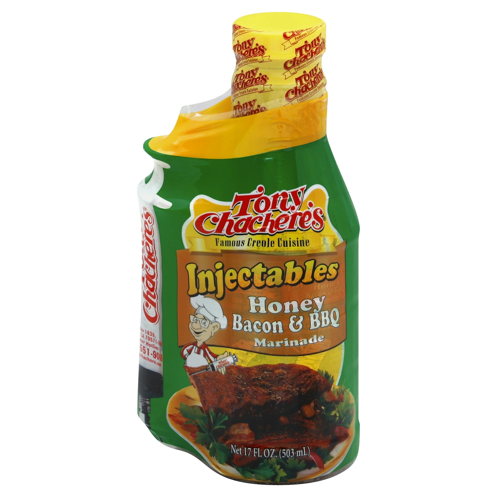 Tony Chachere's Honey Bacon & BBQ Injectable Marinade 17 oz (Pack of 6 ...
